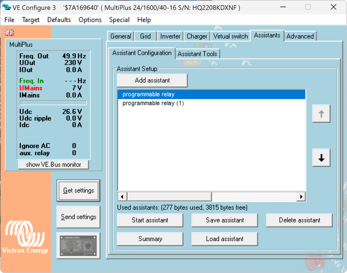 Limiting the AC input of a Phoenix Smart Charger in parallel with a MultiPlus&nbsp;Compact